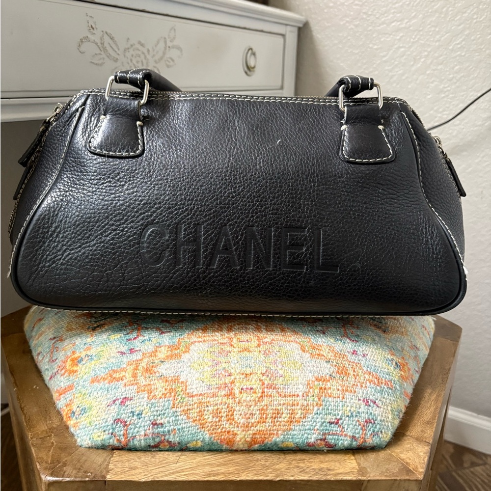 2003 CHANEL Black Leather Tassel Bag
